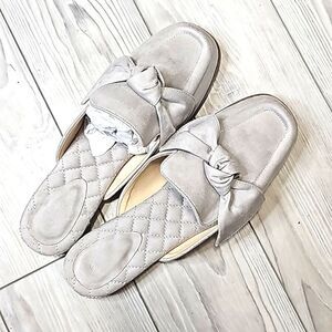 (11-4570) Coutgo Women's Flat Mules Bow Knot Square Closed Toe Sz 9